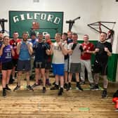 KNOCKOUT… Some of the competitors ready to throw themselves into the ring in aid of charities, PIPS and Changing Lives NI.
