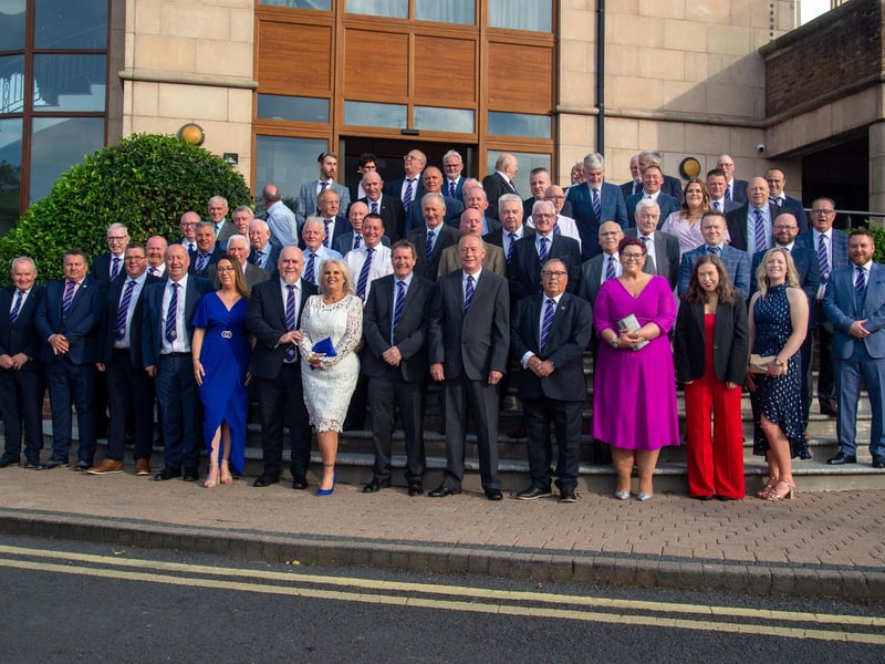 Some of the guests who attended the Glenavon Triangle Supporters Club 75th aniversary dinner at the Seagoe Hotel on Saturday. LM22-220.