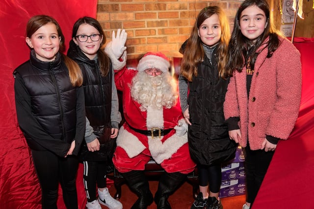 Meeting Santa at the Christmas lights switch on in Coalisland on Sunday evening.