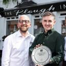 Plough Inn Hillsborough voted Best Bar in Northern Ireland…Pictured with the LCN plaque for Best Bar in Northern Ireland are (from left) Keith Johnston (Manager, Plough Inn), Sean Paul Hayes (Assistant Manager, Plough Inn) and Jess Njoroge (Café Manager, Plough Inn).