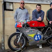 'The Safety Catch' (from left) author Nick Snow, Andrew McCracken who plays Michael Dunlop and Fra Gunn who plays Liam Beckett