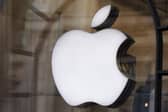 Logo in the window of an Apple Store. PIC: Yui Mok/PA Wire