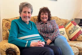 Frances and Volunteer Befriender Pauline Millar have their weekly catch up at Frances’ home. Pic credit: SEHSCT