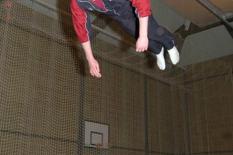 Adam Bothwell performs a routine on the trampoline in 2007. LT06-328-PR