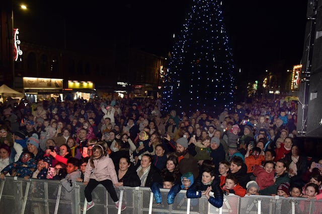 The town centre was packed on Saturday night for the Portadown Christmas lights switch on. PT48-220.