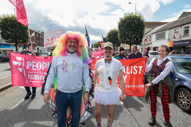 All dressed up for the Mid Ulster Pride parade.