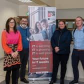 Employer representatives at the ‘Bring IT On’ event at Northern Regional College, Magherafelt. Pic: Chris Neely