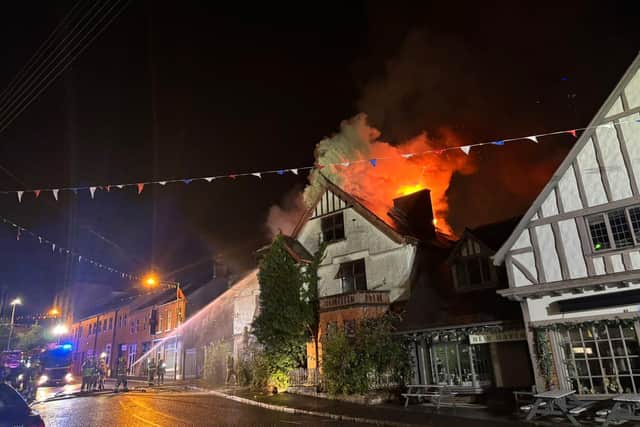 Firefighters dealing with major fire at iconic building in Lurgan, Co Armagh. The PSNI says it is treating the incident as arson.