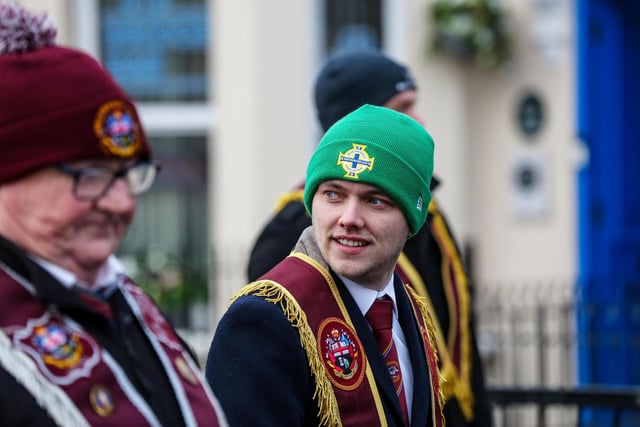 Stepping out in Saturday's parade. Picture: Lorcan Doherty / Presseye