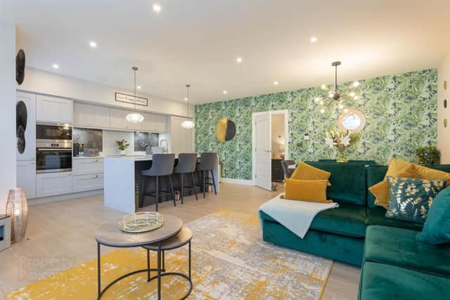 The stunning living/dining area.