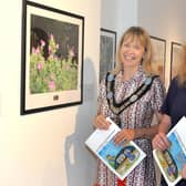 Lord Mayor of ABC Council, Alderman Margaret Tinsley and Catherine McCorry, Dementia Navigator, SHSCT, pictured at the Real Lives dementia photographic and art exhibition at Millennium Court. PT37-202. Picture: Tony Hendron