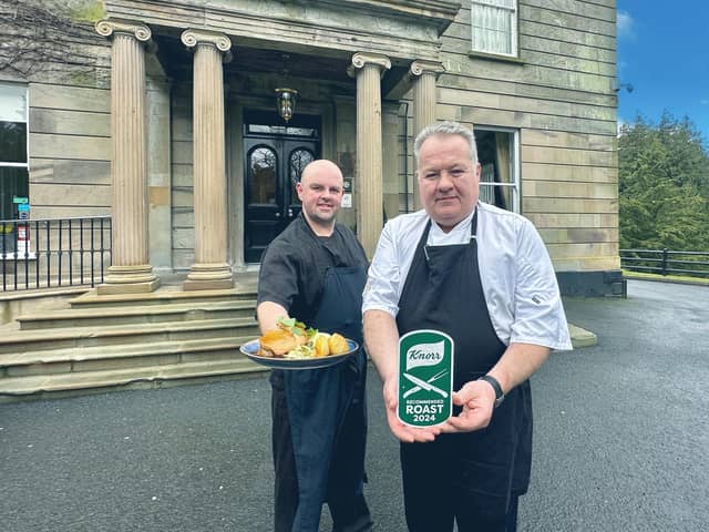DINNER DELIGHT...Pictured are Belmont House Hotel chefs, Jonathan Maxwell and Frank Lennon.