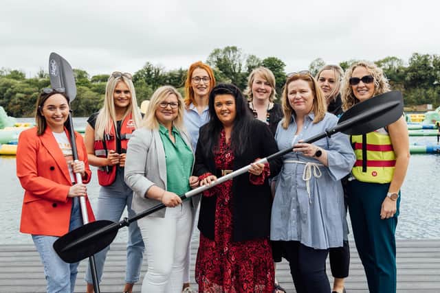 Pictured are Mid Ulster District Council representatives, Loughinsholin tourism cluster members and Splash representatives.