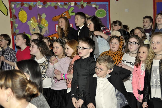 The pupils of Killowen Primary School at the K Factor Talent Show in 2015