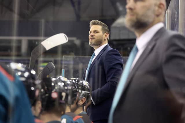 Belfast Giants' head coach Adam Keefe during Tuesday’s Champions Hockey League game at the SSE Arena, Belfast. Picture by Jonathan Porter/PressEye