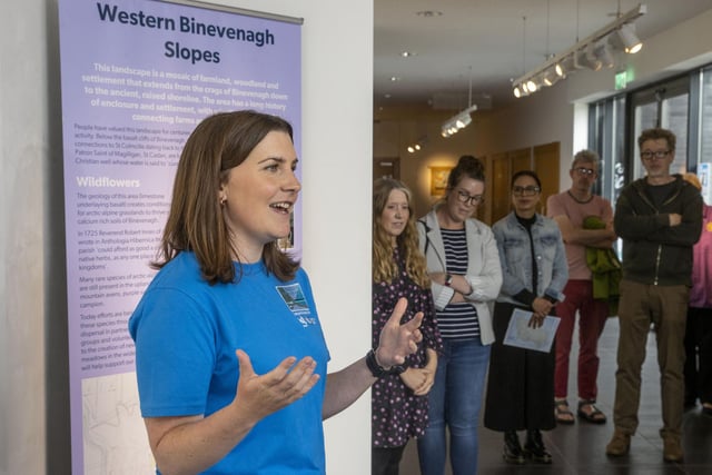 Grace McAlister, Historic Environment Project Officer with the Binevenagh & Coastal Lowlands Landscape Partnership Scheme speaking at the event. Credit McAuley Multimedia
