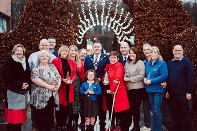 The Mayor, Councillor Mark Cooper presented the Spirit of Christmas Awards at Clotworthy House. Picture: Antrim and Newtownabbey Borough Council.