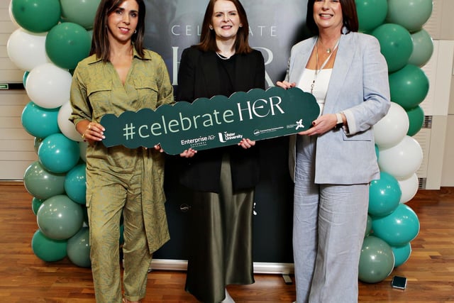 Minister of Finance & MLA, Caoimhe Archibald, took time out of her busy schedule to take part in the CelebrateHER conference, joining host, Caroline O’Neill (Digg Mama) to reflect upon her incredible career. Pictured from L-R are: Caroline O’Neill, Caoimhe Archibald, and Jayne Taggart, CEO, Enterprise Causeway.