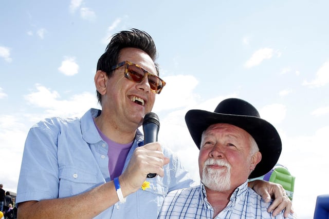 Alan Simpson has a chat with Gerald Dallat during the Ford Fair at the Dunluce Centre back in 2009