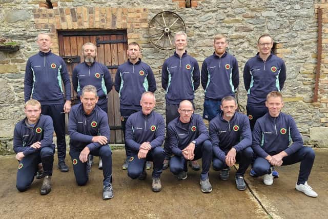 The team off to represent Northern Ireland at the  Tug Of War World Outdoor Championship in Sursee, Switzerland. Credit NI Tug of War Association