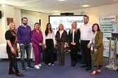 the launch of the Go Succeed In The Community programme . From left, Vivian McKinnon from Hydroease, Go Succeed mentee Jonny Clarke of Inkspirational Branding, Melanie Coey of M Squared Accountancy, Sarah M Hoppé, Founder & School Director at Sew Ready,  Alderman Amanda Grehan, Carla Frazer, Director of Employability and Partnerships at Stepping Stones, Go Succeed In The Community roadshow keynote speaker Philip Davidson, owner of The Hills at Castlereagh Golf Club and Ruth Young of Ruthless Media.