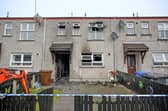 House in the Rathglynn area of Antrim which was set alight around 3.20am on January 21.  A woman in her 70’s rescued from inside the property was taken to hospital for burns to her hands.  Photo: Presseye