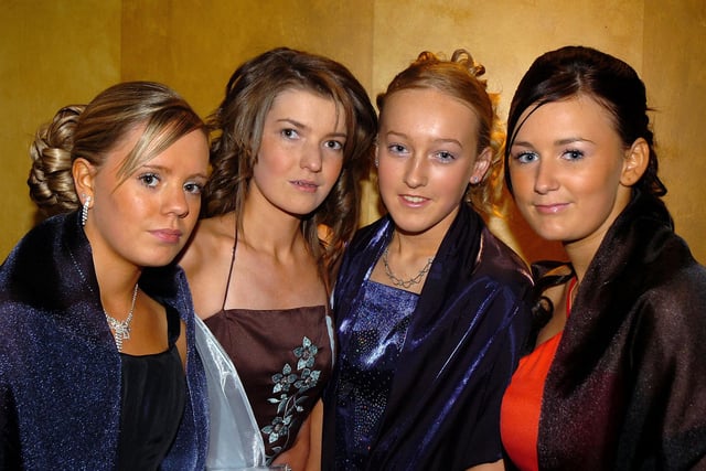 Lisa, Jean, Chloe and Polly pose for our photographer at Cookstown High School formal in 2006.
