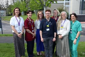 The encompass Digital Team will be taking on the Belfast marathon to raise money for a hospital in Uganda. Pic credit: SEHSCT