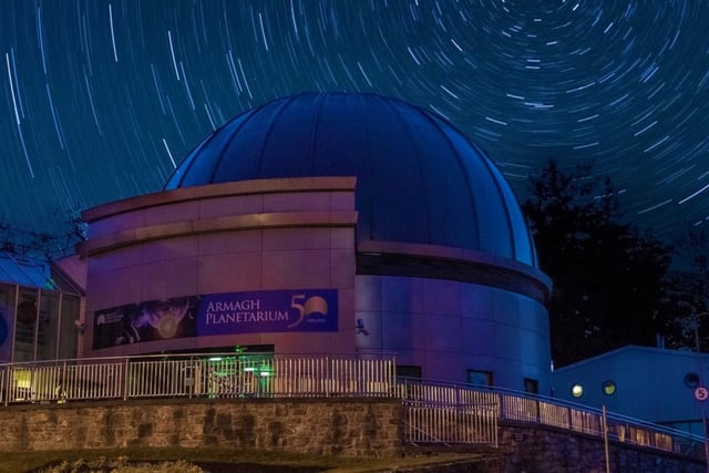 The longest-running planetarium in the British Isles has experienced the full development of planetarium technology over the past half century. 
Initially equipped with a starball Goto projector, Armagh then pioneered the introduction of the video revolution in the 1970s. Today, Armagh Planetarium is equipped with a state-of-the art digital projector system providing an immersive experience under the full dome. 
The team at the Planetarium’s Education department presents a variety of shows under the dome, transporting the audience across the solar system and the stars. Also be sure to check out the Astropark, with its scale model of the universe, while the interactive Human Orrery features an accurate scale model of the positions and orbits of the Earth and the five other planets in the Solar System, with stainless steel tiles.