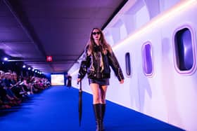 Model Natasha Goulden from Lisburn on the bespoke runway at Victoria Square’s exclusive ‘In Flight’, autumn/winter fashion show. Pictures by Collette O’Neill.