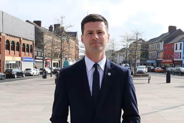 Upper Bann MLA Jonathan Buckley pictured in Portadown, Co Armagh. Mr Buckley was involved in a Twitter row over the new PSNI's policy on its 'gender identity' uniform. He said: "There should be nothing controversial about protecting a basic biological fact, that being, a woman is a woman and a man is a man."