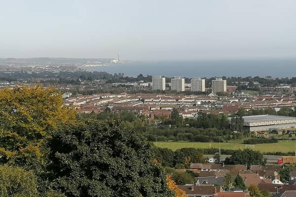 The Rathcoole Estate in Newtownabbey with its four iconic tower blocks in 2020. (Pic Russell Keers).