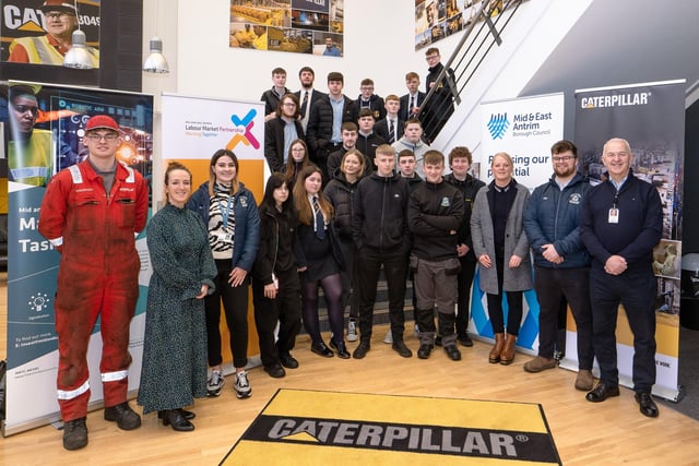 Pupils from Larne High School were invited to visit Caterpillar in Larne to learn about new apprenticeship roles commencing in September.