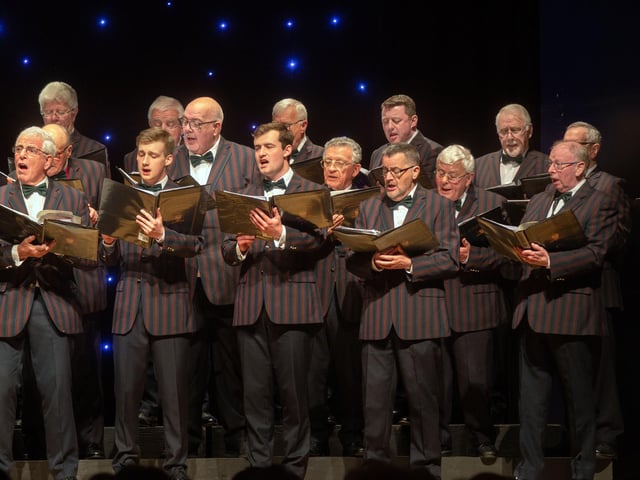 Choristers giving their best performance at the Portadown Male Voice Choir concert. PT16-238.