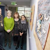The Mayor of Causeway Coast and Glens Borough Council, Councillor Ivor Wallace joins members of the public who enjoyed Flowerfield's new free exhibition Mujeres Disruptivas / Disruptive Women on display until August 5