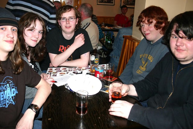 Pictured enjoying a Table Quiz at Joey's Bar in aid of Little Acorns Toddler & Parents Group and the Mill Youth Club, Balnamore back in 2007