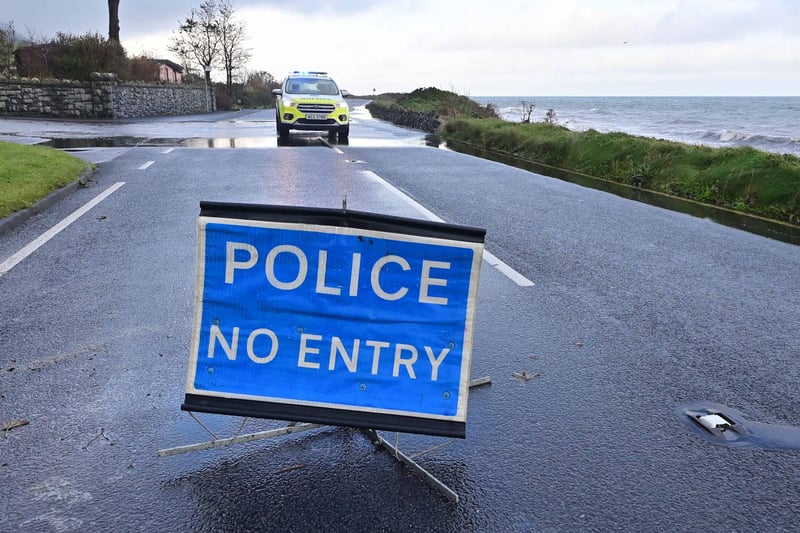 Road users are advised that the Coast Road between Glenarm and Ballygally is completely impassable following a landslide. Picture: Colm Lenaghan / Pacemaker