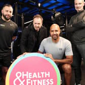 Joining the judging panel for the 2023 Health and Fitness Awards are Billy Murray and Bubba Ali, pictured with host of the ceremony, Ibe Sesay, event director Sarah Weir and judge Ian Young. Credit:Kelvin Boyes