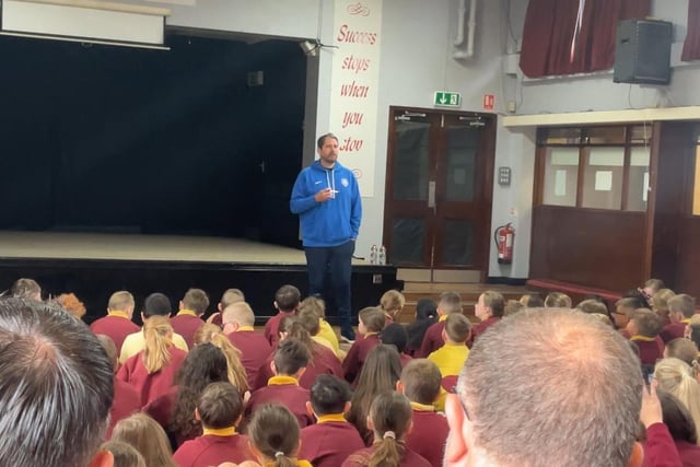 Management staff from Coleraine FC were delighted to spend several hours at Millburn Primary School