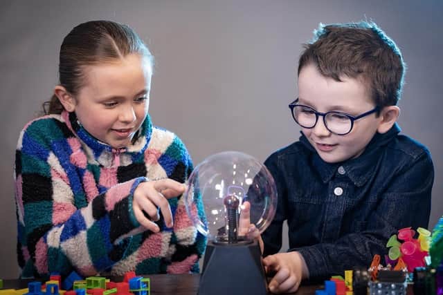 Darragh Cross and Gabriel Murray get ready for ESB Science Blast, a free, non-competitive STEM (Science, Technology, Engineering, and Mathematics) education programme.