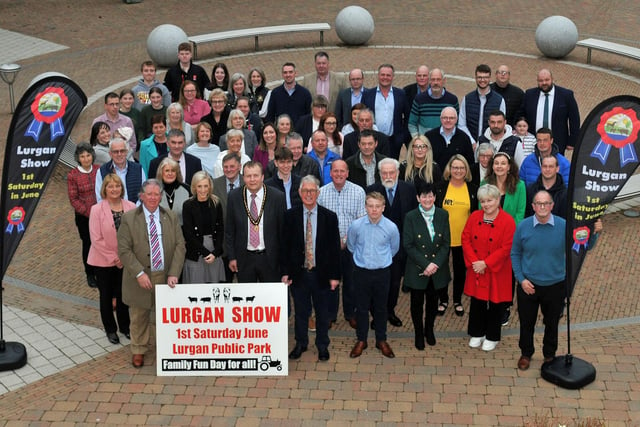 Deputy Lord Mayor of Armagh City, Banbridge and Craigavon, Councillor Tim McClelland with the guests at the launch of 2023 Lurgan Show.