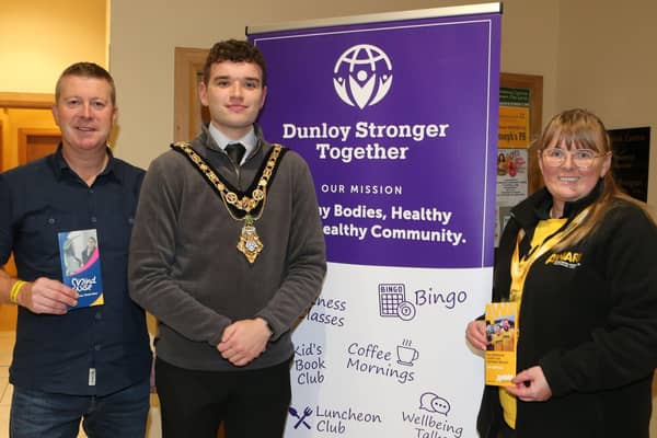 To mark Men's Mental Health Awareness Month, Mayor of Causeway Coast and Glens, Councillor Ciarán McQuillan, was delighted to attend the first ever ‘Men’s Night’ in Dunloy on Friday 22nd November.