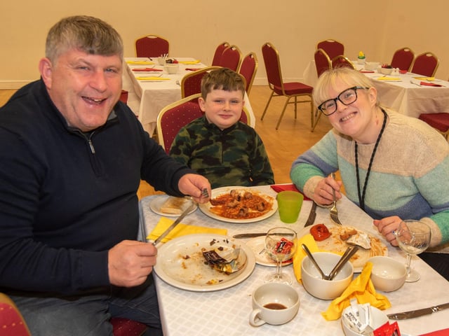 The Hepburn family who enjoyed the Big Breakfast. Included are, dad, Jason, Leo (7) and mum, Gemma.