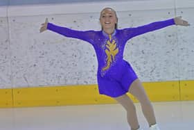 Golden girl...Katesbridge ice skater Emma Lutton, who struck gold and silver at the international event in Trento, Italy, last weekend.