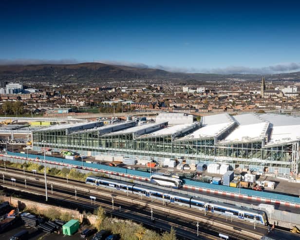An image of the new Belfast Grand Central Station due to open in autumn 2024.  Picture: Translink