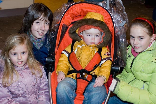 Loren and Amy McCausland with Amy Cuthbertson and Reece McKeown, at the switching on of Lisburn's Christmas lights in 2007