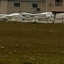 Mattresses at the Craigyhill bonfire site, which the organisers say are a 'safety precaution'. Photo by Local Democracy Reporting Service