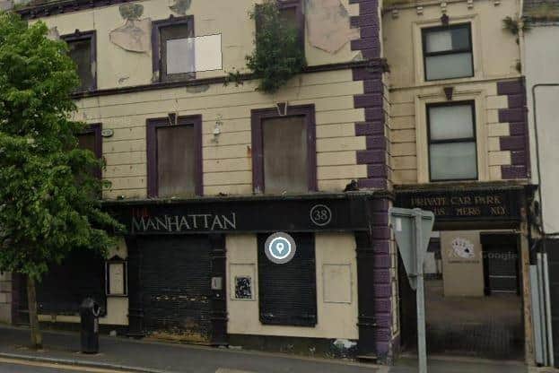 Lurgan’s iconic Manhattan Bar is to be entirely rebuilt internally, after the building was destroyed a decade ago. Picture: Google