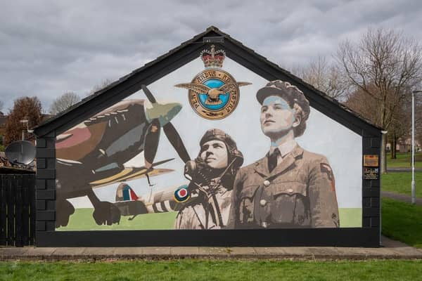 The new Ballymena Spitfire mural in Drumtara, Ballee. Photo by David Pettard