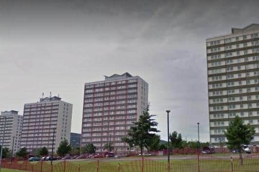 Rathcoole's iconic tower blocks. (Pic by Google).